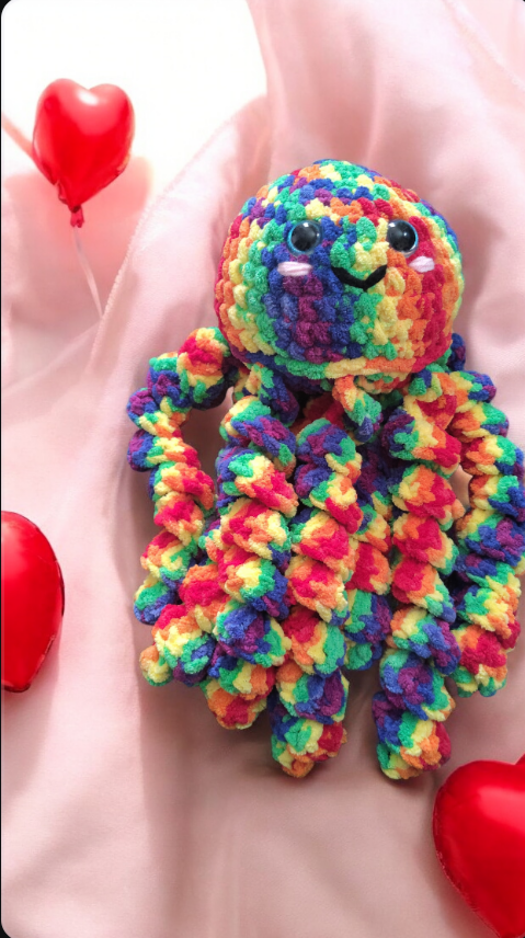 Crocheted Rainbow Jellyfish Large