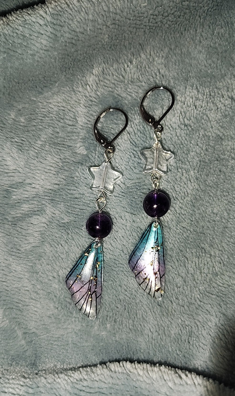 Star Butterfly Wing Dangle Earrings