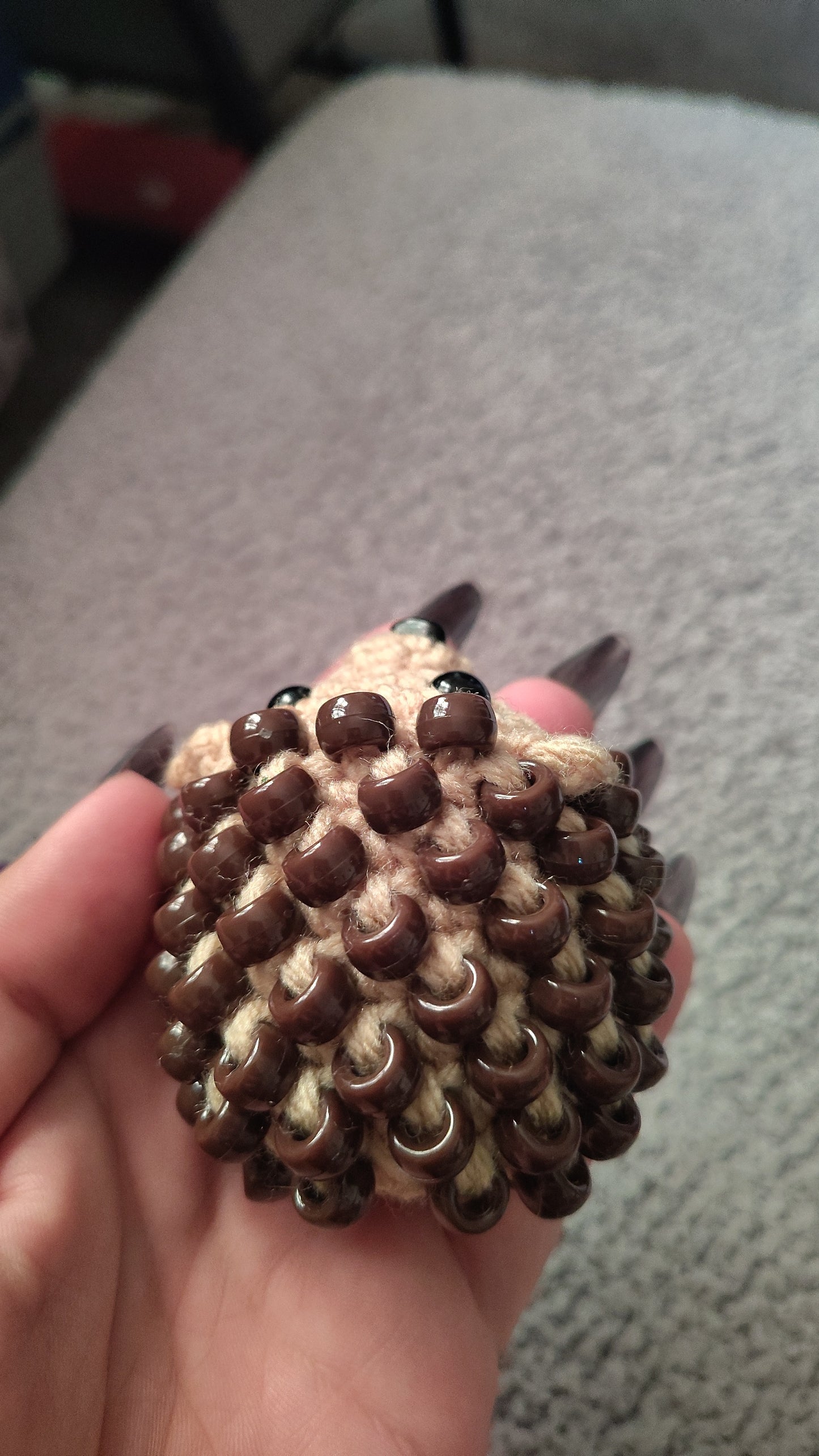 Crocheted Fidget Hedgehog (brown)