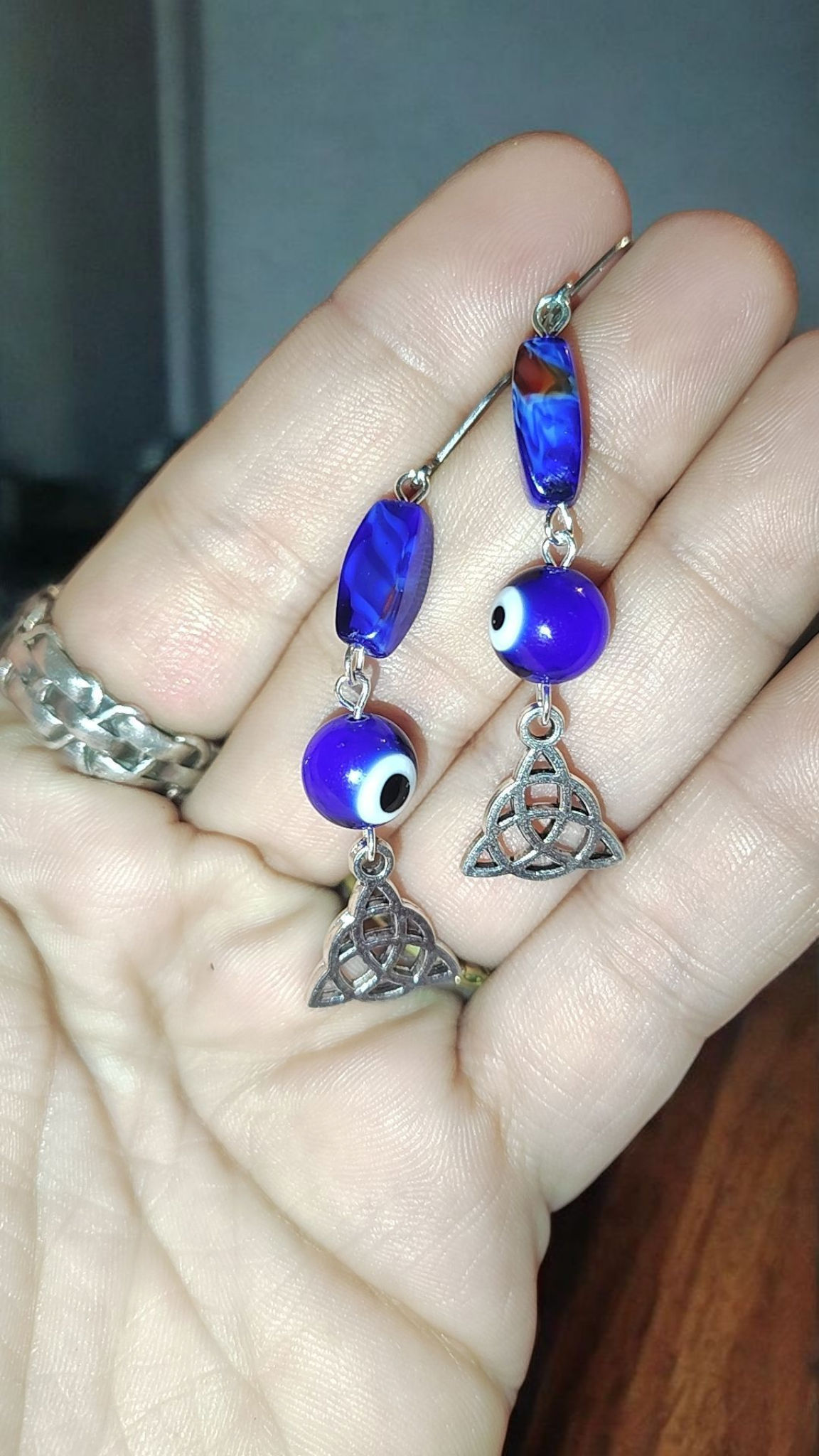 Evil Eye Celtic Dangle Earrings