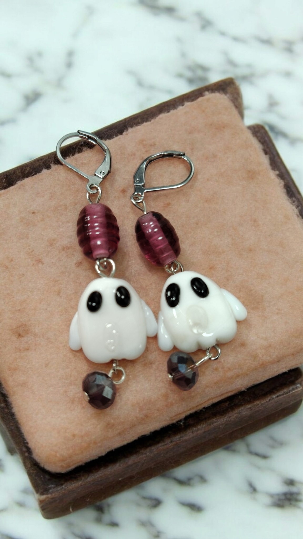 Glass Ghost Necklace and Earring Set