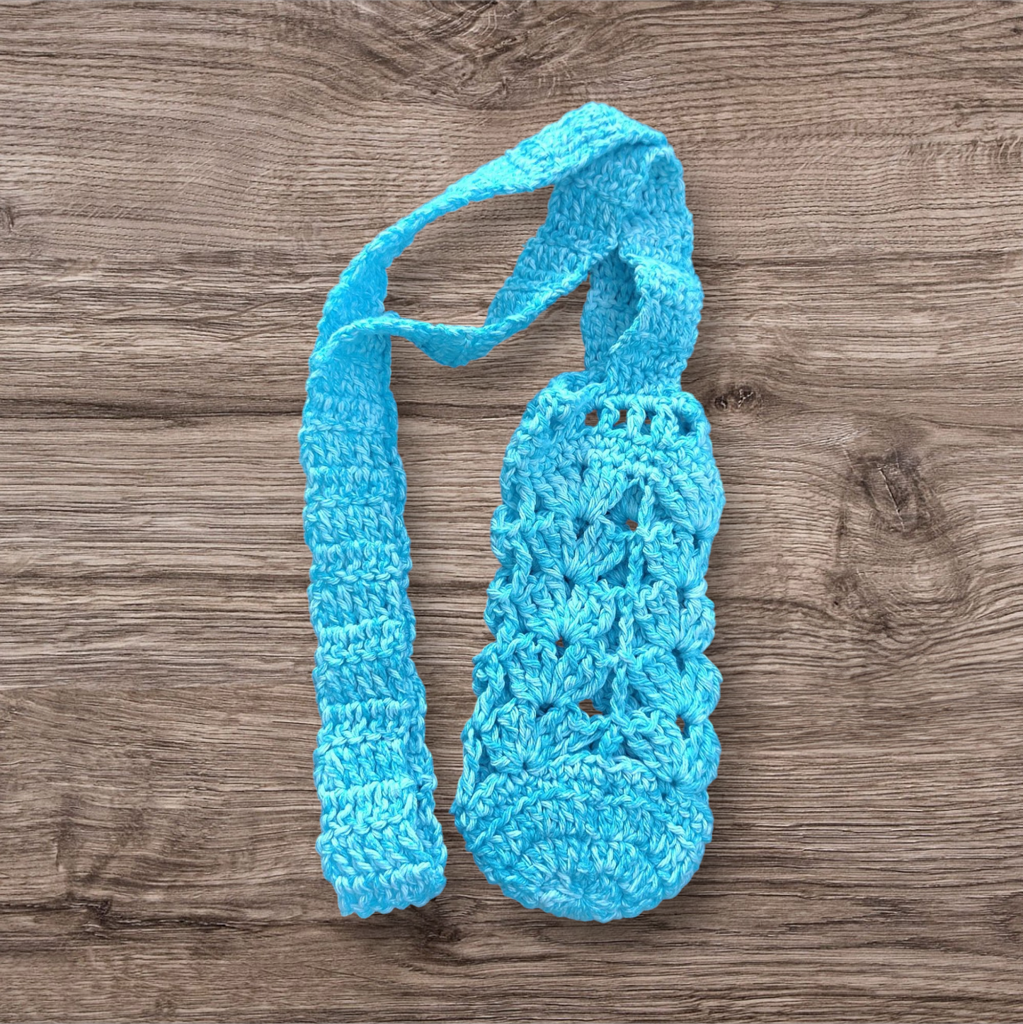Crocheted Water Bottle Holder - Blue