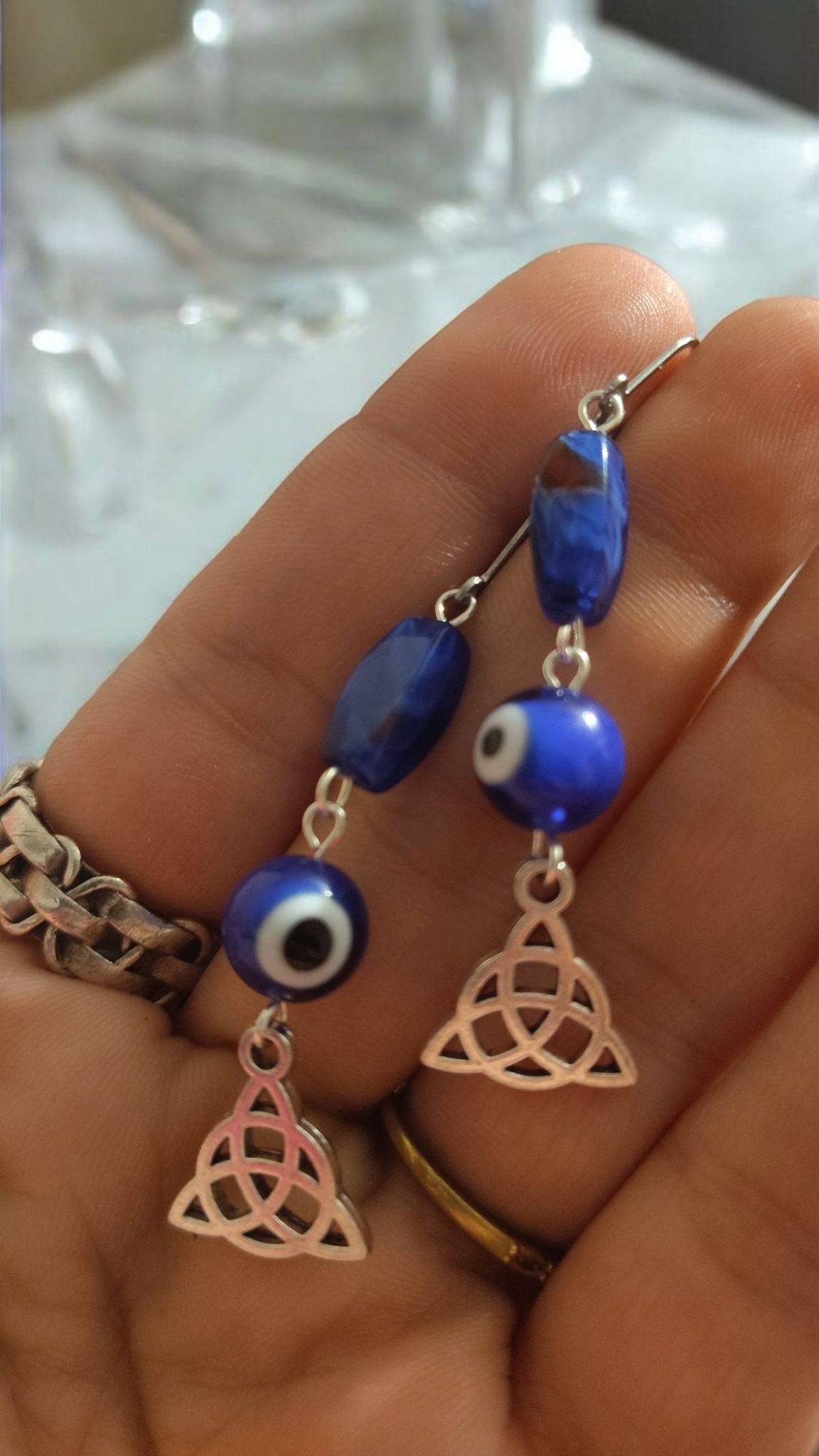 Evil Eye Celtic Dangle Earrings