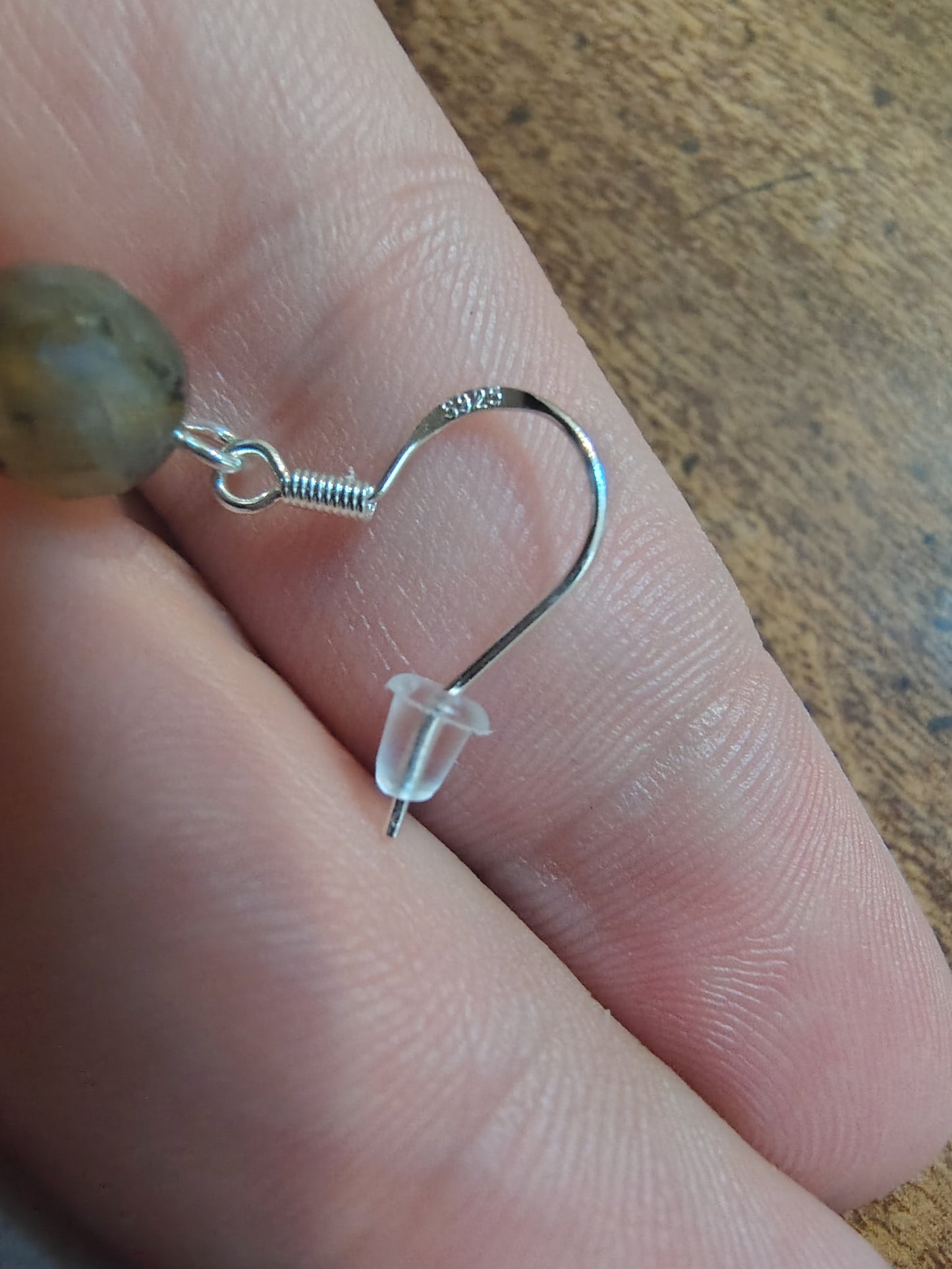 925 Labradorite Pentacle Earrings
